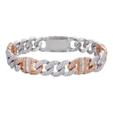 Dual Tone Moissanite Diamond Unisex Hip Hop Bracelet