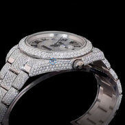 Full Iced Out Moissanite Date Just Stylish Wrist Watch For Men's
