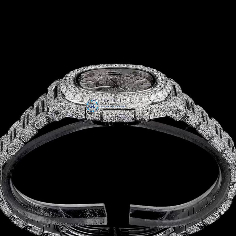 Bust Down Moissanite Full White Luxury Watch Gift For Him