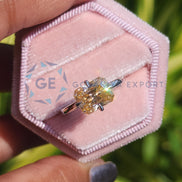 Lab Grown Diamond Champagne Radiant Cut Solitaire Ring