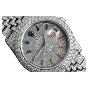 Full Iced Out Moissanite Diamond Date Just Watch