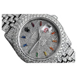 Full Iced Out Moissanite Diamond Date Just Watch