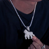 925 Sterling Silver Gorilla Hip Hop Pendant