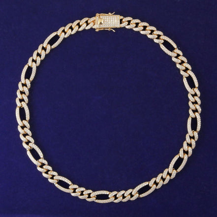 Moissanite Iced Out Figaro Chain For Him