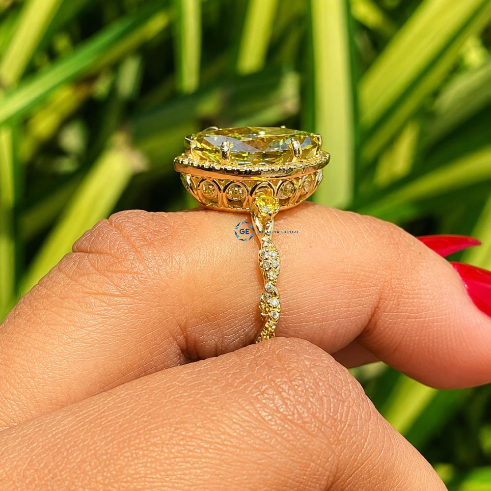 3 Carat Fancy Color Marquise Lab Grown Diamond Ring