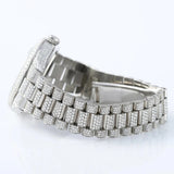Bust Down Full White Day Date Moissanite Iced Out Watch