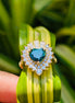 Heat Cut Vintage Halo Engagement Ring