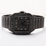 Automatic Movement Moissanite Full Black Watch For Him