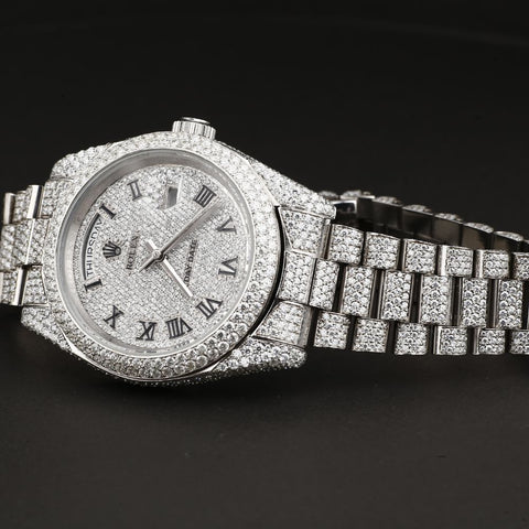 Day Date Moissanite Iced Out Luxury Hip Hop Watch