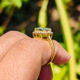 Halo Style Yellow Gold Unique Cut For Women