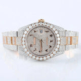 Arabic Dial Dual Tone Automatic Moissanite Watch For Men