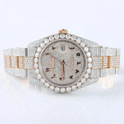 Arabic Dial Dual Tone Automatic Moissanite Watch For Men
