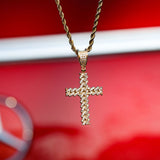 Hip Hop Buss Down Cross Moissanite Pendant