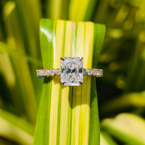 Rose Gold 2.5CT Radiant Cut Lab Grown Diamond Engagement Ring