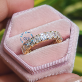 Full Eternity Emerald Cut Lab Grown Diamond Wedding  Band
