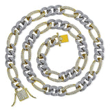 925 Sterling Silver Figaro Link Moissanite Chain
