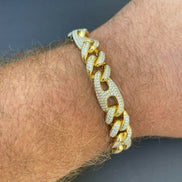Colorless Moissanite Diamond Men's Cuban Bracelet