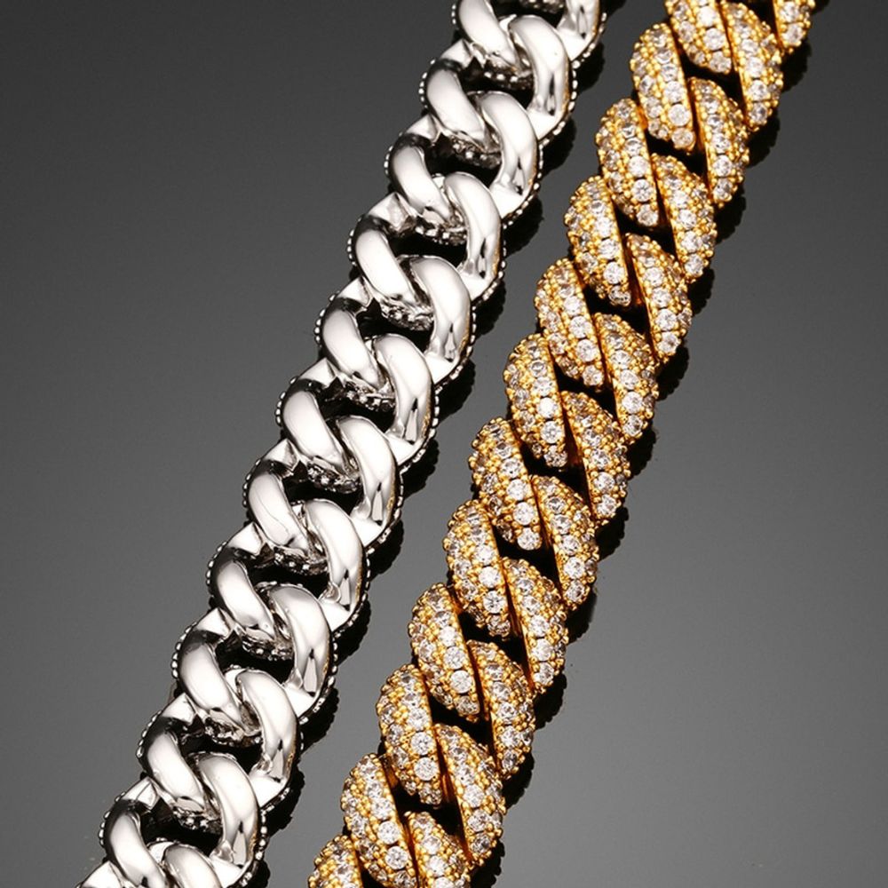 Round Cut Moissanite Diamond Miami Cuban Chain For Men's