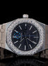 Iced Out Moissanite Stylish Black Dial Stainless Steel Wrist Watch