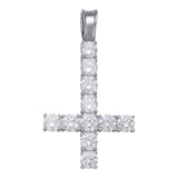 Upside Down Inverted Moissanite Tennis Cross Pendant