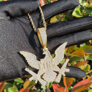 Men's Iced Out Eagle Gang Pendant Moissanite Pendant