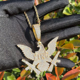 Men's Iced Out Eagle Gang Pendant Moissanite Pendant