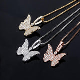 925 Sterling Silver Moissanite Diamond Butterfly Pendant