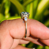 Blue Stone Cushion Cut Unique Lab Diamond Wedding Ring