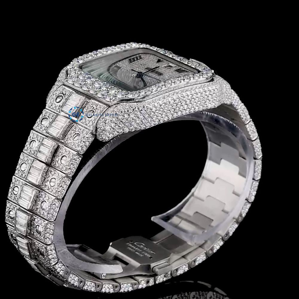 Automatic Fully Iced Out Moissanite Diamond Customize Watch