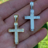 925 Sterling Silver Iced Out Cross Pendant