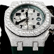 Luxury Customize Moissanite Green Belt Watch For Men's