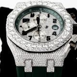 Luxury Customize VVS1 Moissanite Green Belt Watch For Men's