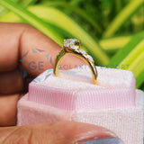 Marquise Cut Side Stone Lab Grown Unique Rings