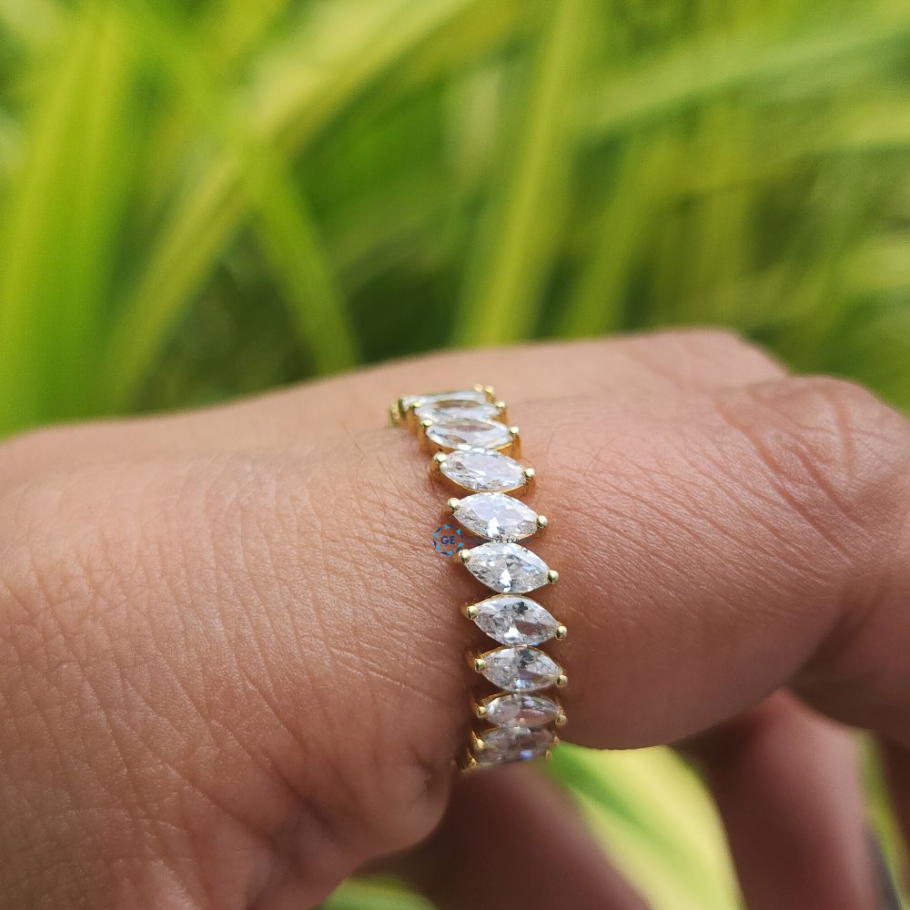 Marquise Cut Lab Grown Full Eternity Band Promise Band