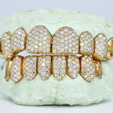 925 Sterling Silver 8 On 8 Moissanite Hip Hop Grillz
