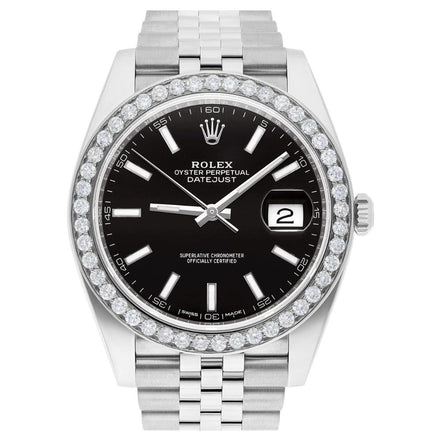 Black Color Dial Stainless Steel Moissanite Watch Gift For men's