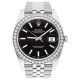Black Color Dial Stainless Steel Moissanite Watch Gift For men's