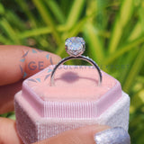 14K White Gold Oval Cut Lab Grown Diamond Engagement Ring