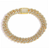 Lab Created Moissanite Diamond Silver Cuban Bracelet