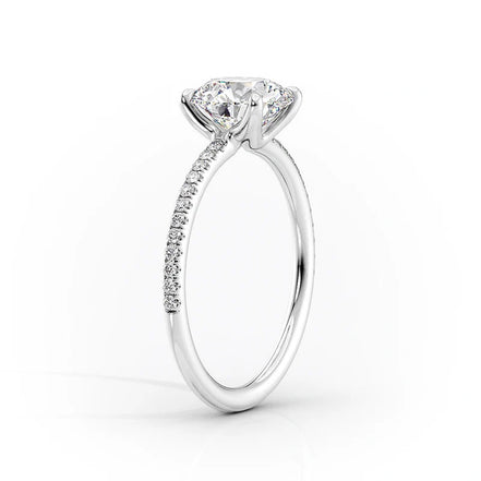 Pear Cut Moissanite Pave Set Proposal Ring
