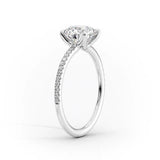 Princess Cut Pave Set Moissanite Engagement Ring