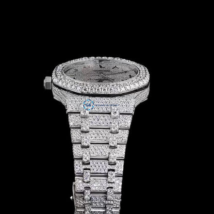 Automatic Stainless Steel Moissanite Wrist Watch