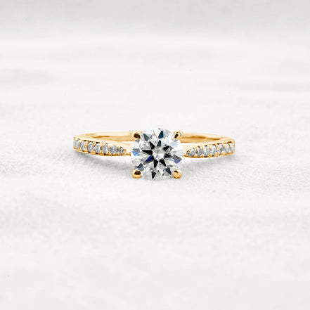 Moissanite Hidden Accent Round Cut Engagement Ring