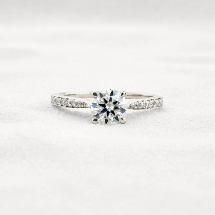 Moissanite Hidden Accent Round Cut Engagement Ring