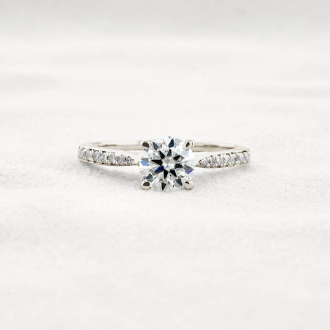 Moissanite Hidden Accent Round Cut Engagement Ring