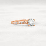 Moissanite Hidden Accent Round Cut Engagement Ring