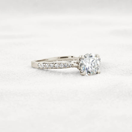 Moissanite Hidden Accent Round Cut Engagement Ring