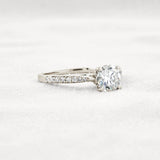 Moissanite Hidden Accent Round Cut Engagement Ring