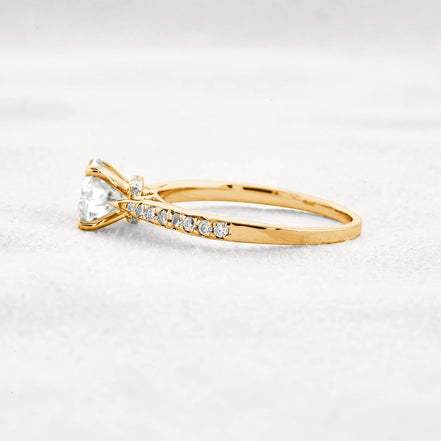 Moissanite Hidden Accent Round Cut Engagement Ring