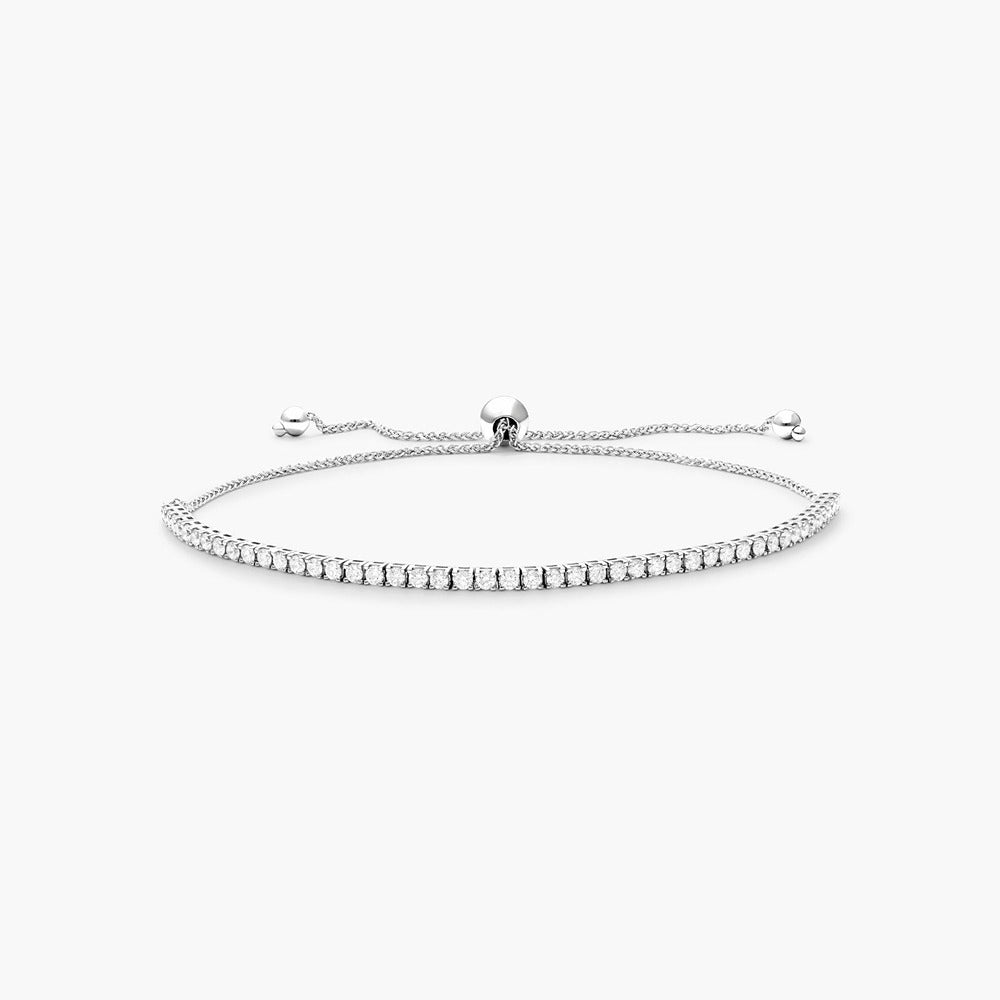 Moissnaite Diamond Round Cut Bolo Fancy Style Bracelet